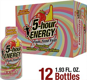 24 Pack 5-hour ENERGY Extra Strength Shots, Summer Smoothie Flavor, 1.93 Fl Oz