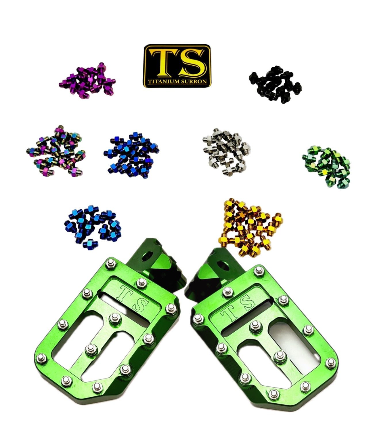 TS Custom Foot Pegs w/ Titanium Grips for Surron and Most Light E-moto