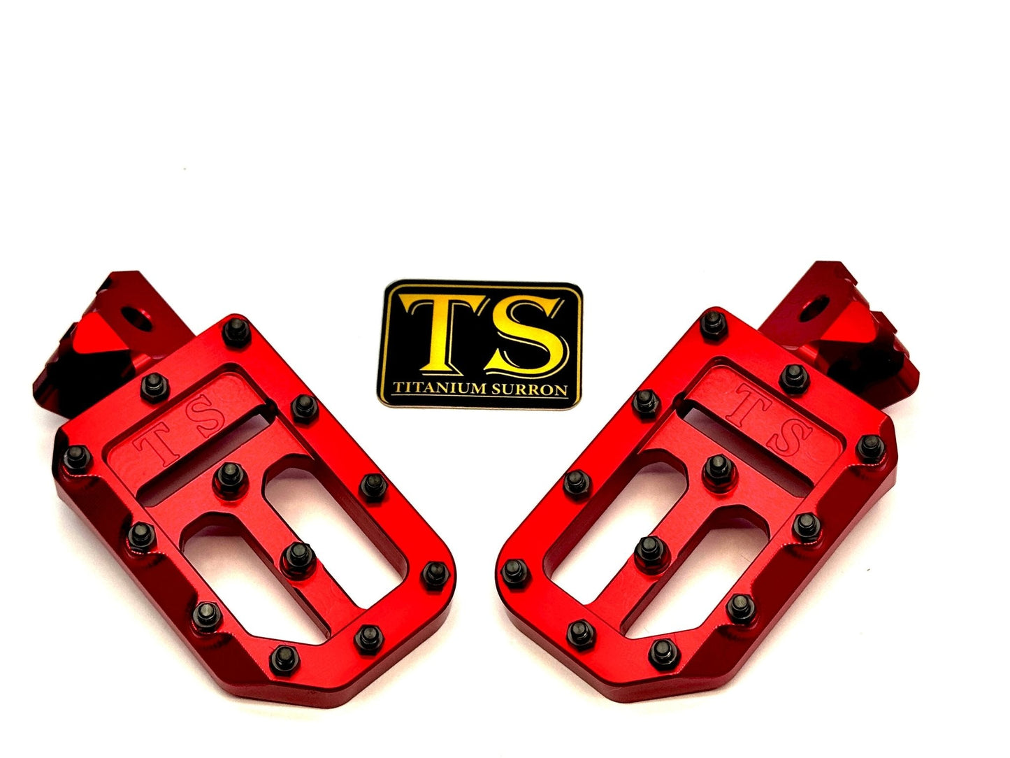 TS Custom Foot Pegs w/ Titanium Grips for Surron and Most Light E-moto